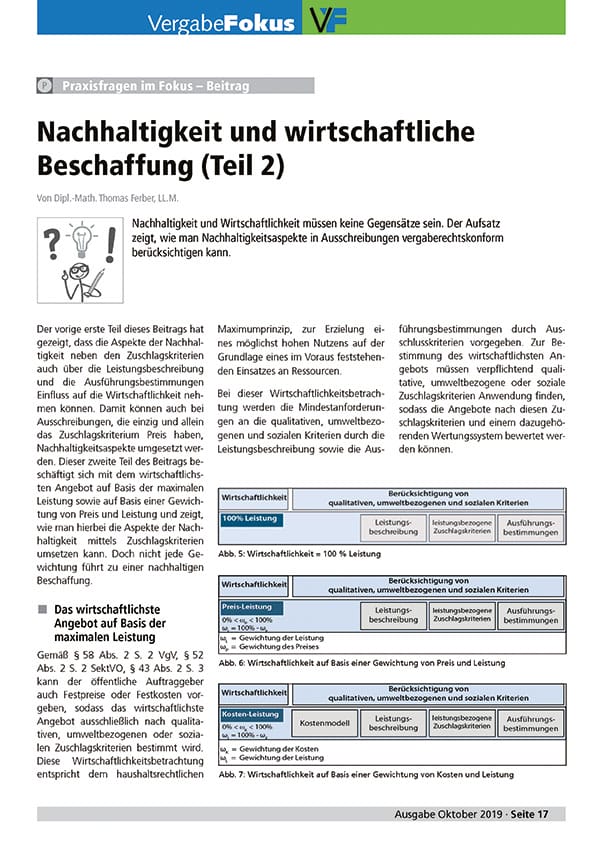 Nachhaltigkeit Und Wirtschaftliche Beschaffung, Teil 2 - Praxisratgeber ...